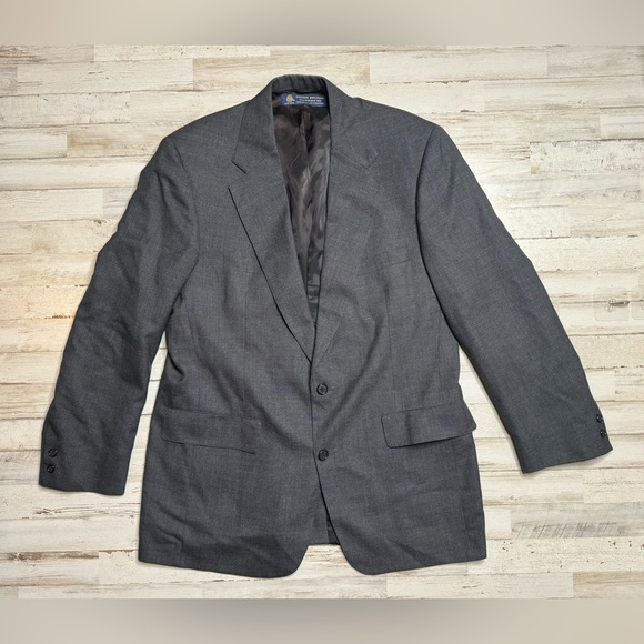 Brooks Brothers Blazer Sport Coat Jacket Mens 42R 2 Button gray - Picture 1 of 11